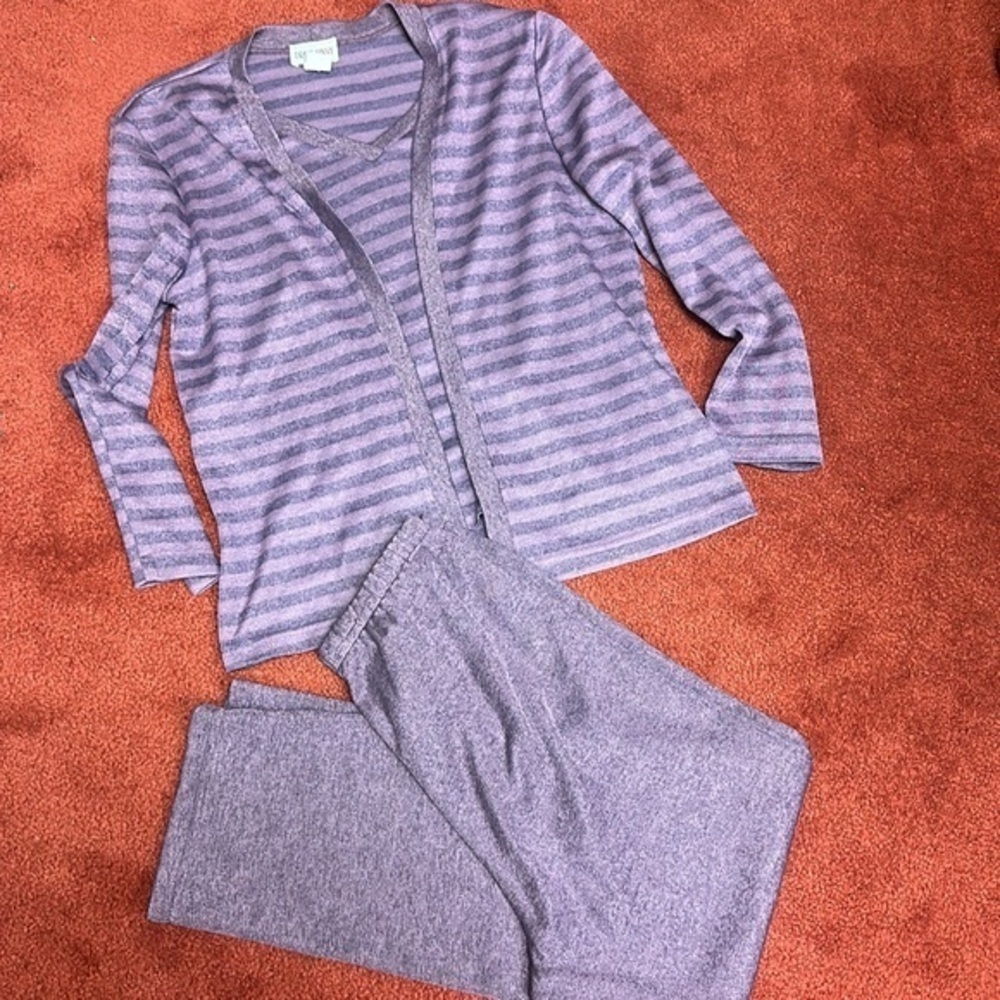 Dress savvy vintage light purple knitted pants suit New York size 12
